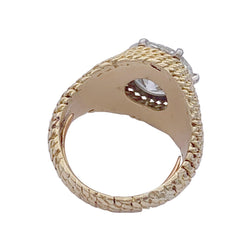 Bague vintage or jaune, platine et diamant 3,01 ct - Castafiore