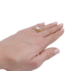 Bague vintage or jaune, platine et diamant 3,01 ct - Castafiore