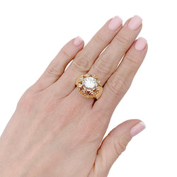Bague vintage or rose, diamant - Castafiore