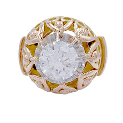 Bague vintage or rose, diamant - Castafiore