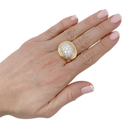 Bague vintage or rose, platine et diamants - Castafiore