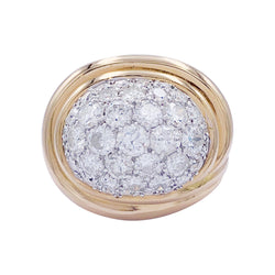 Bague vintage or rose, platine et diamants - Castafiore