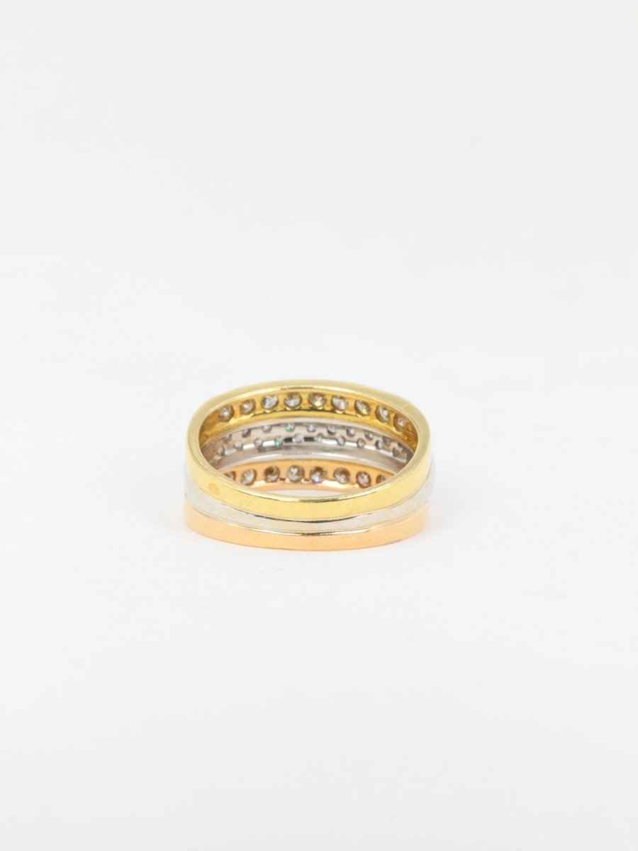 Bague vintage trois or et diamants - Castafiore