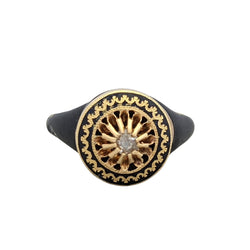Bague XIXème en or jaune et diamant - Castafiore