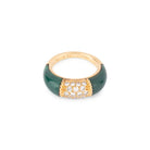 Bagues VAN CLEEF & ARPELS "Philippine" en or jaune, chrysoprase et diamants - Castafiore