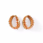 Boucle d'oreilles en or jaune, corail et diamants - Castafiore