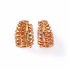 Boucle d'oreilles en or jaune, corail et diamants - Castafiore