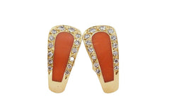 Boucles d'oreilles Alpa en or jaune, corail et diamants - Castafiore