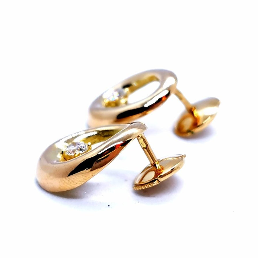 Boucles d'oreilles Alpa en or jaune et diamants - Castafiore