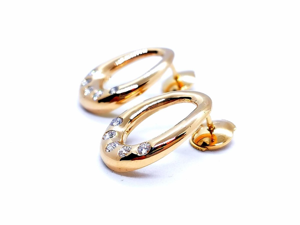Boucles d'oreilles Alpa en or jaune et diamants - Castafiore