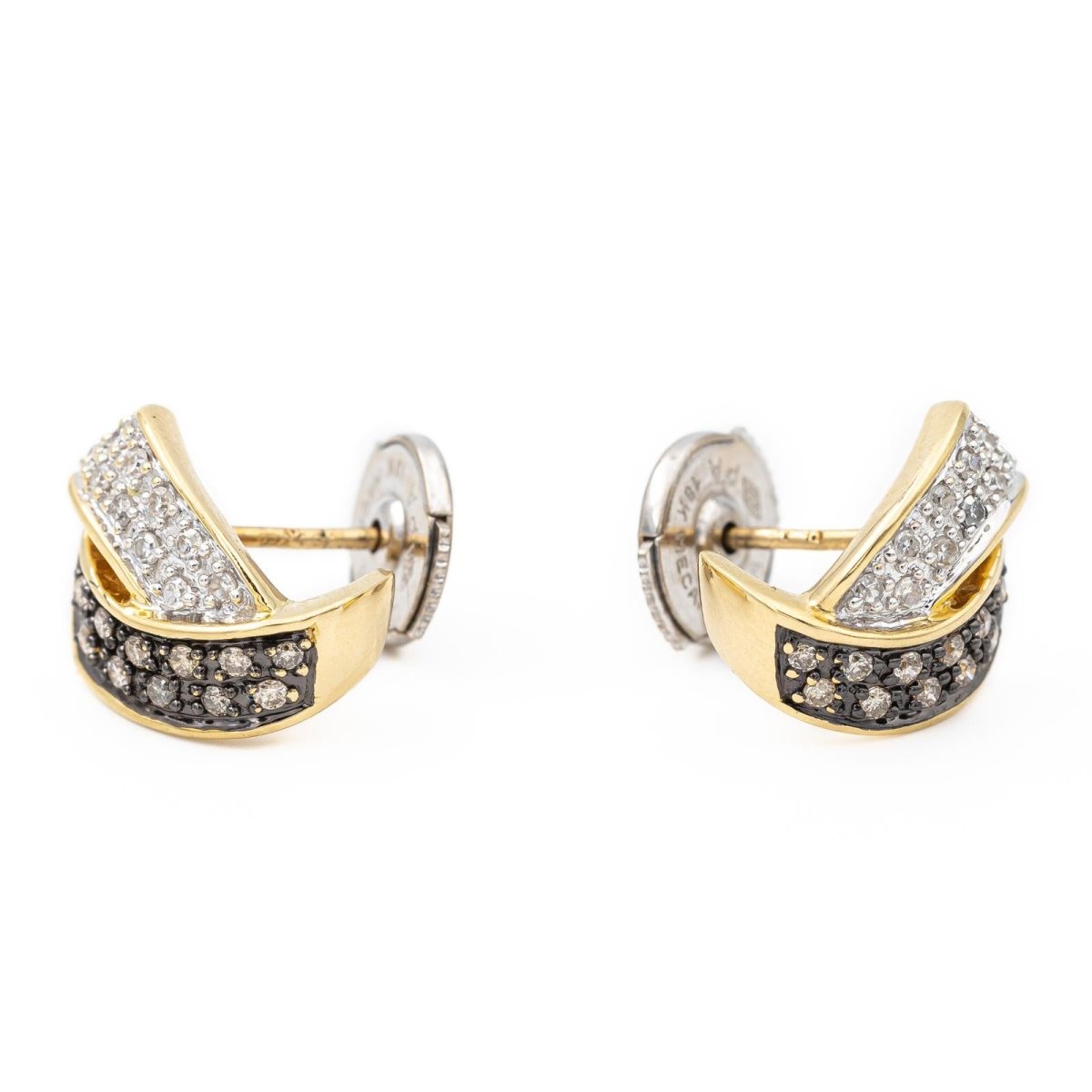 Boucles d'oreilles Alpa en or jaune et diamants - Castafiore
