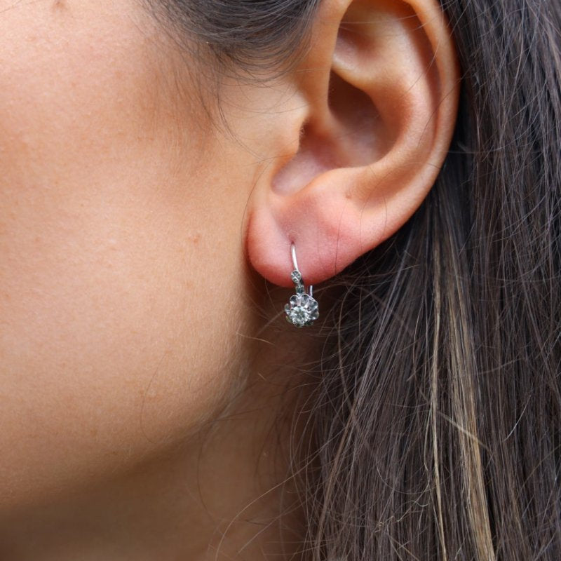 Boucles d'oreilles Art déco Or blanc Diamant - Castafiore