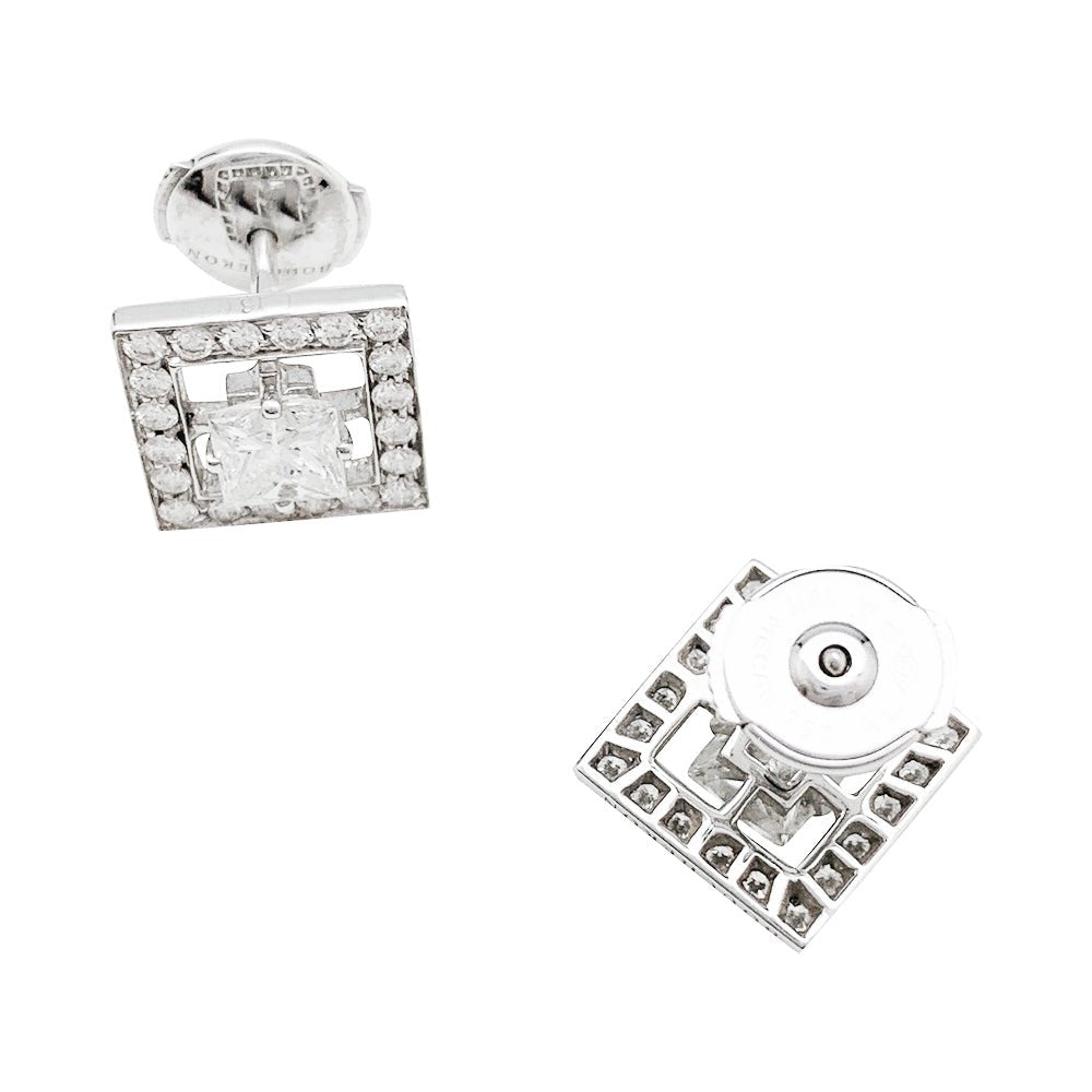 Boucles d'oreilles BOUCHERON ,"Ava", or blanc et diamants - Castafiore