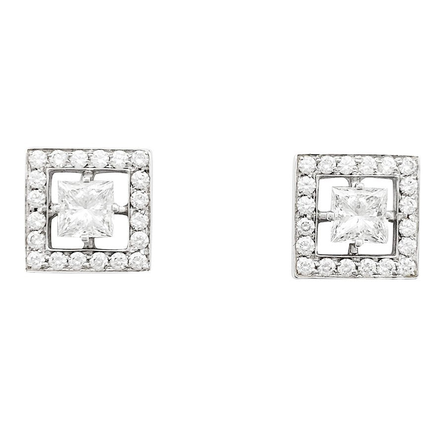 Boucles d'oreilles BOUCHERON ,"Ava", or blanc et diamants - Castafiore