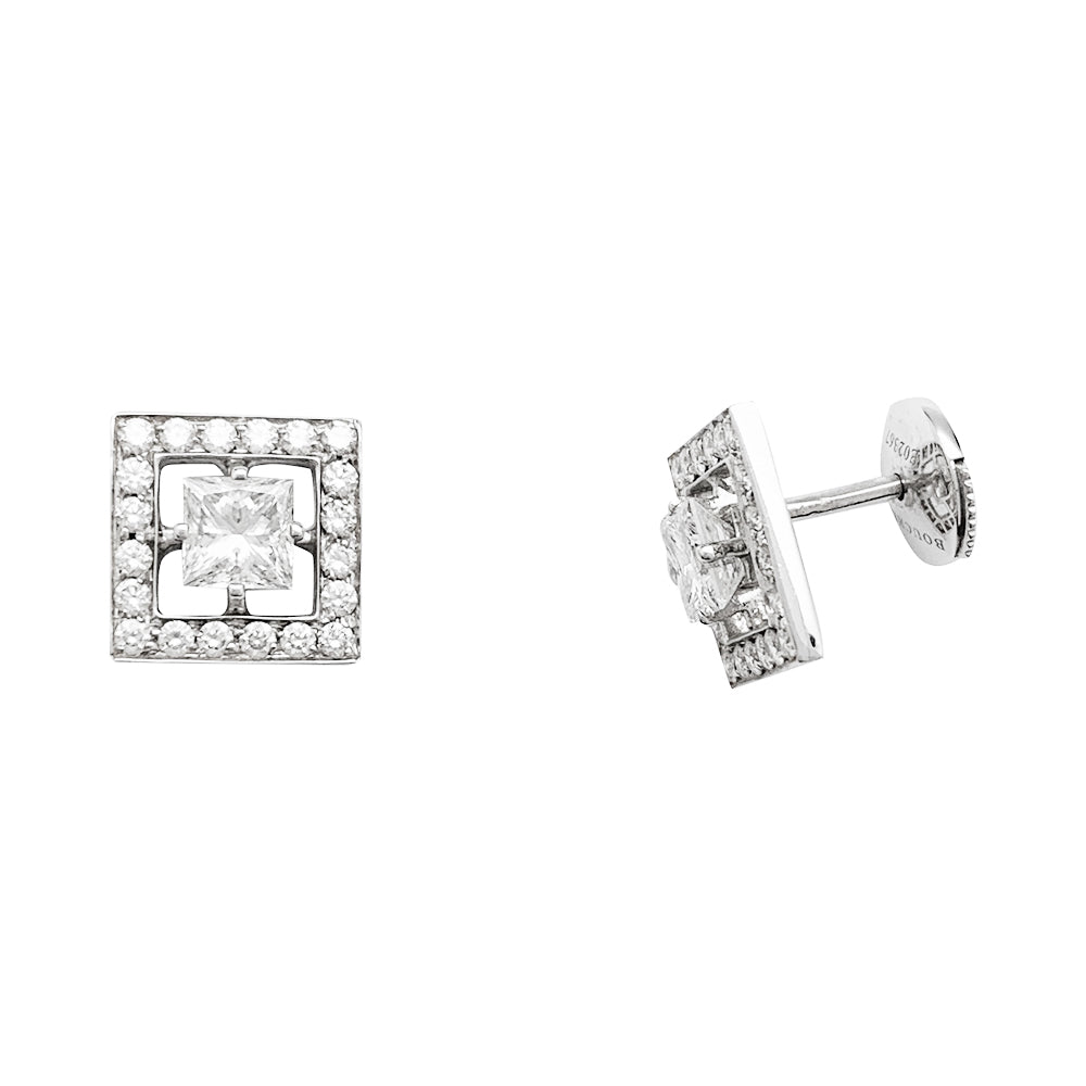 Boucles d'oreilles BOUCHERON ,"Ava", or blanc et diamants - Castafiore