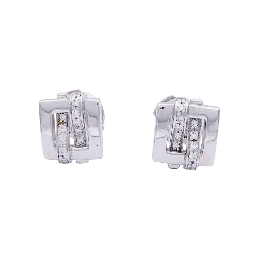 Boucles d'oreilles BOUCHERON, "Déchaînée" en or blanc et diamants. - Castafiore