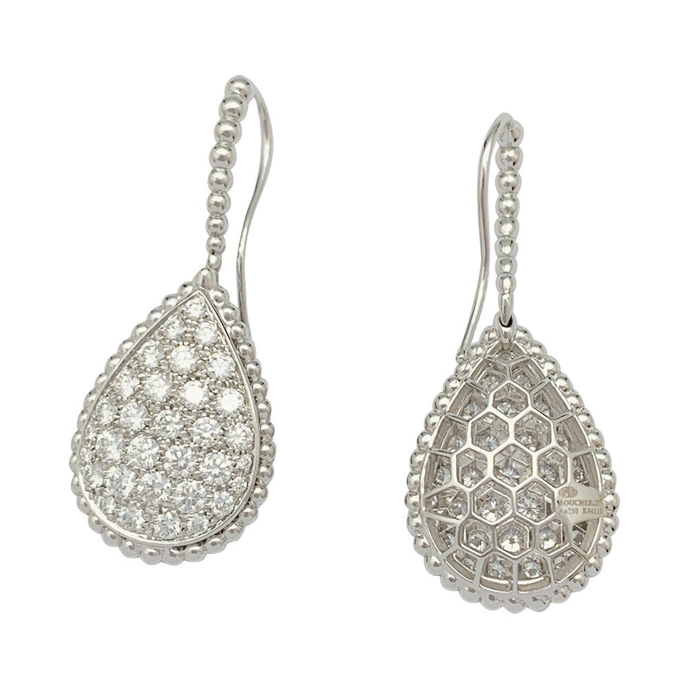 Boucles d'oreilles Boucheron "Serpent Bohème" en or blanc, diamants - Castafiore