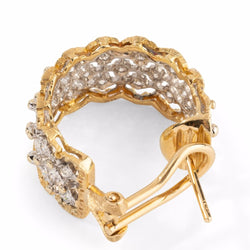 Boucles d'oreilles BUCCELLATI "collection Trina rombi GM" en or jaune et or gris serties de diamants - Castafiore