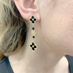 Boucles d'oreilles Buccellati, "Opera Color", onyx, or rose - Castafiore