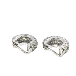 Boucles d'oreilles Cartier en or blanc et diamants - Castafiore