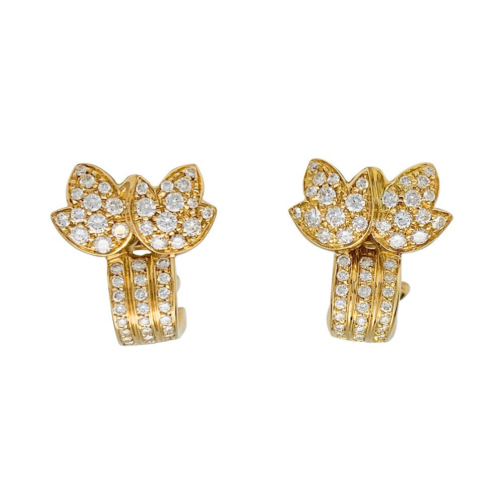 CARTIER Feuilles earrings in yellow gold and diamonds