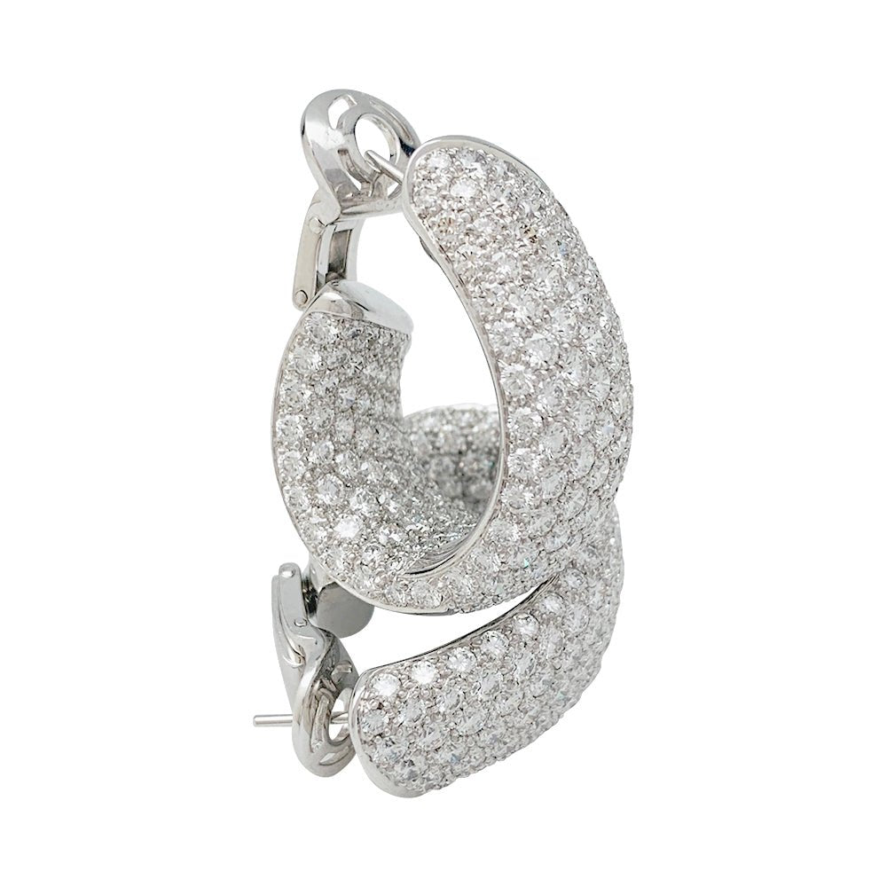 Boucles d'oreilles CARTIER "Lakarda" en or blanc, diamants - Castafiore