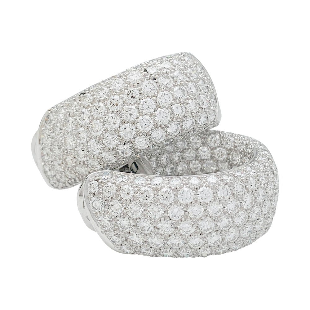 Boucles d'oreilles CARTIER "Lakarda" en or blanc, diamants - Castafiore