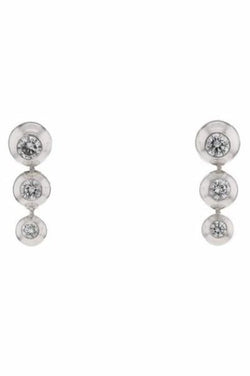 Boucles d'oreilles CARTIER, "Perles de diamants", en or blanc, diamants - Castafiore