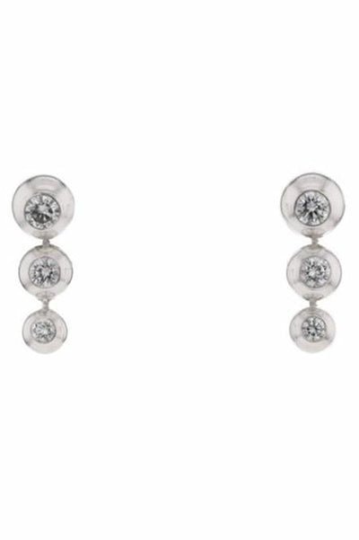 Boucles d'oreilles CARTIER, "Perles de diamants", en or blanc, diamants - Castafiore
