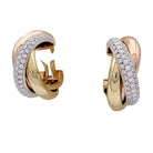 Boucles d'oreilles Cartier, "Trinity", 3 ors, diamants. - Castafiore