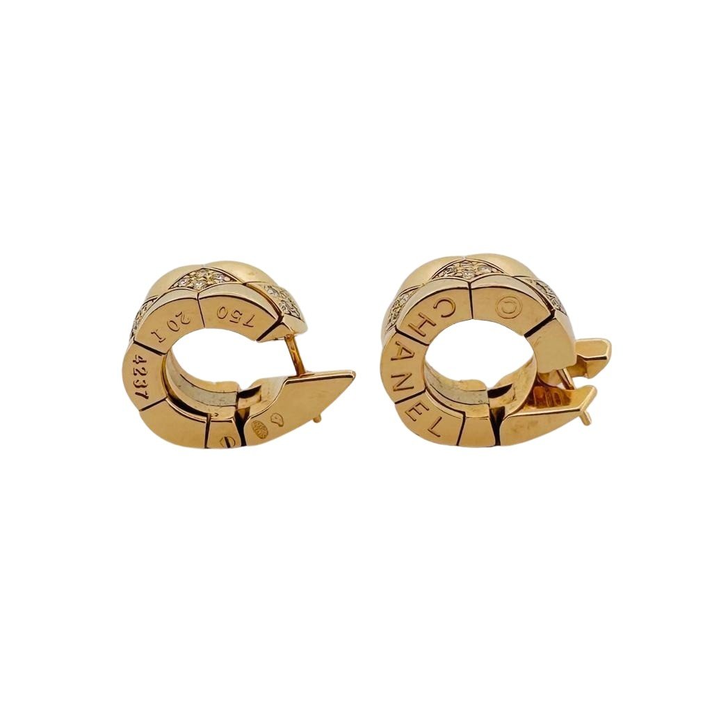 Boucles d'oreilles CHANEL en or jaune et diamants - Castafiore