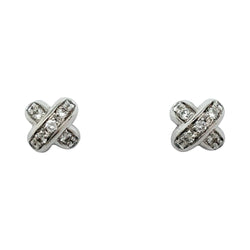 Boucles d'oreilles Chaumet, "Liens", or blanc et diamants - Castafiore