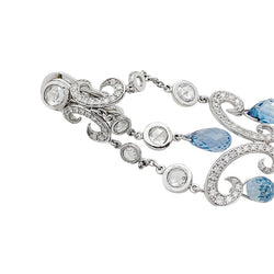 Boucles d'oreilles CHOPARD "Copacabana" en or blanc, diamants, saphirs - Castafiore