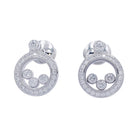 Boucles d'oreilles Chopard, "Happy Diamonds" en or blanc, diamants - Castafiore