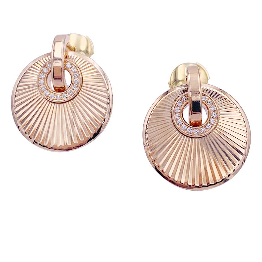 Boucles d'oreilles CHOPARD "Xtravaganza" en or rose et diamants - Castafiore