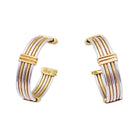 Boucles d'oreilles Clip CARTIER or jaune et acier - Castafiore