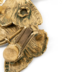 Boucles d'oreilles Clip CLAUDE LALANNE "Papillons", en bronze doré - Castafiore