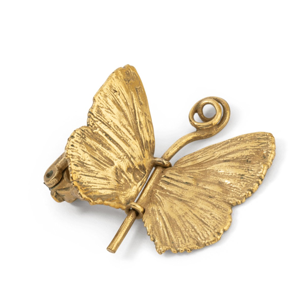 Boucles d'oreilles Clip CLAUDE LALANNE "Papillons", en bronze doré - Castafiore