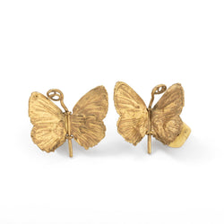 Boucles d'oreilles Clip CLAUDE LALANNE "Papillons", en bronze doré - Castafiore