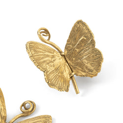 Boucles d'oreilles Clip CLAUDE LALANNE "Papillons", en bronze doré - Castafiore