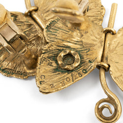 Boucles d'oreilles Clip CLAUDE LALANNE "Papillons", en bronze doré - Castafiore