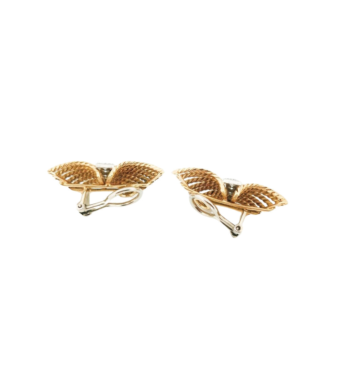 Boucles d'oreilles Clip en or jaune et diamants - Castafiore