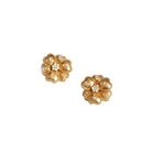 Boucles d'oreilles Clip Fleurs en or jaune et en diamants - Castafiore