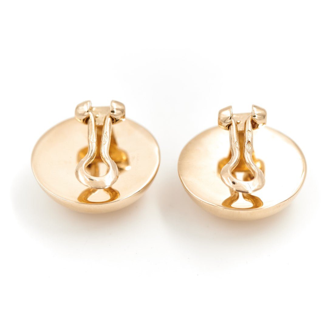 Boucles d'oreilles Clips demi-sphère en or jaune - Castafiore