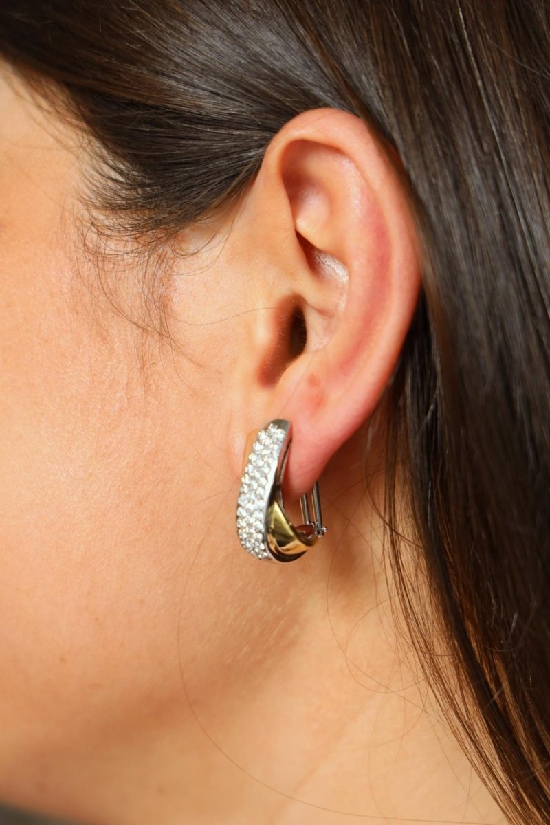 Boucles d'oreilles Clips en or blanc et diamant - Castafiore