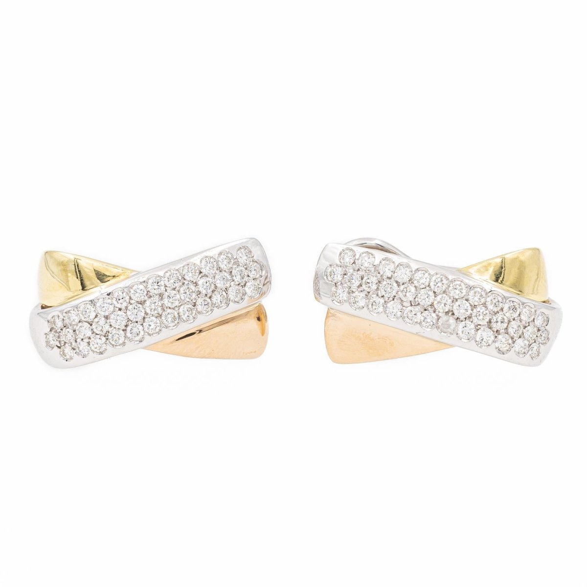 Boucles d'oreilles Clips en or blanc et diamant - Castafiore