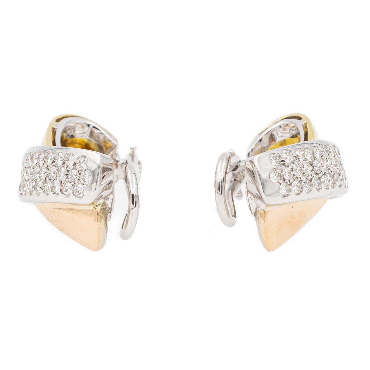 Boucles d'oreilles Clips en or blanc et diamant - Castafiore