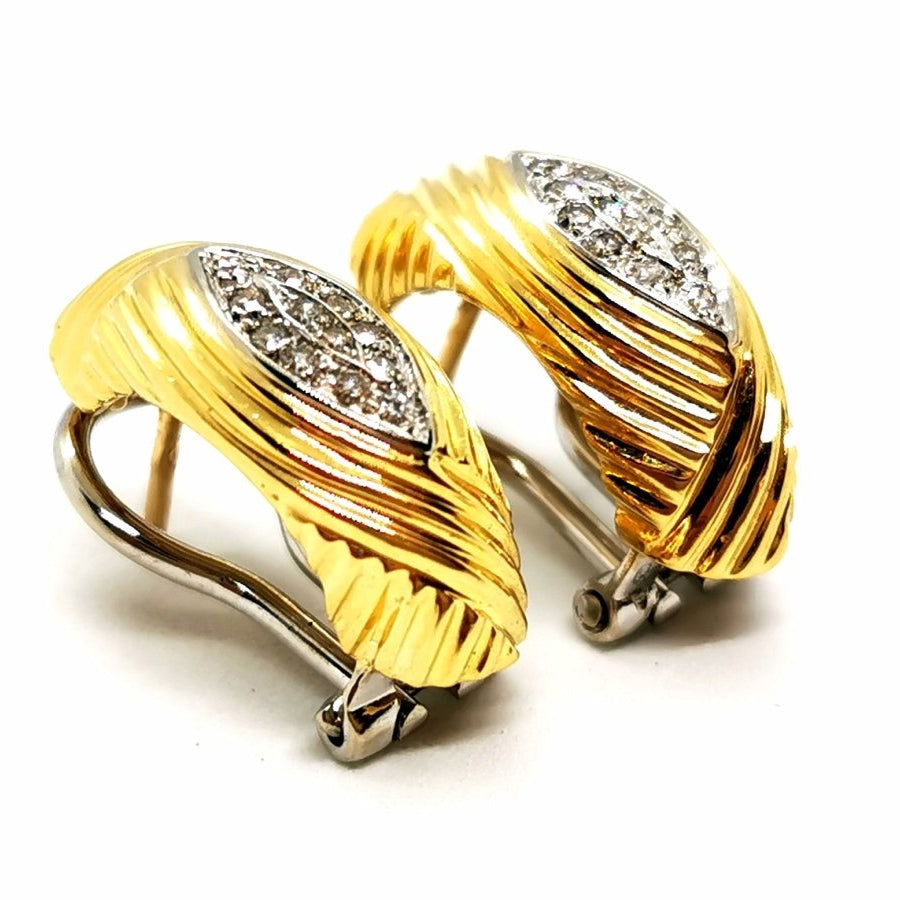 Boucles d'oreilles Clips en or jaune et diamants - Castafiore