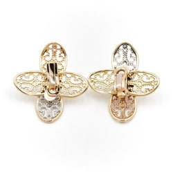Boucles d'oreilles Clips fleur filigrane en 3 ors - Castafiore