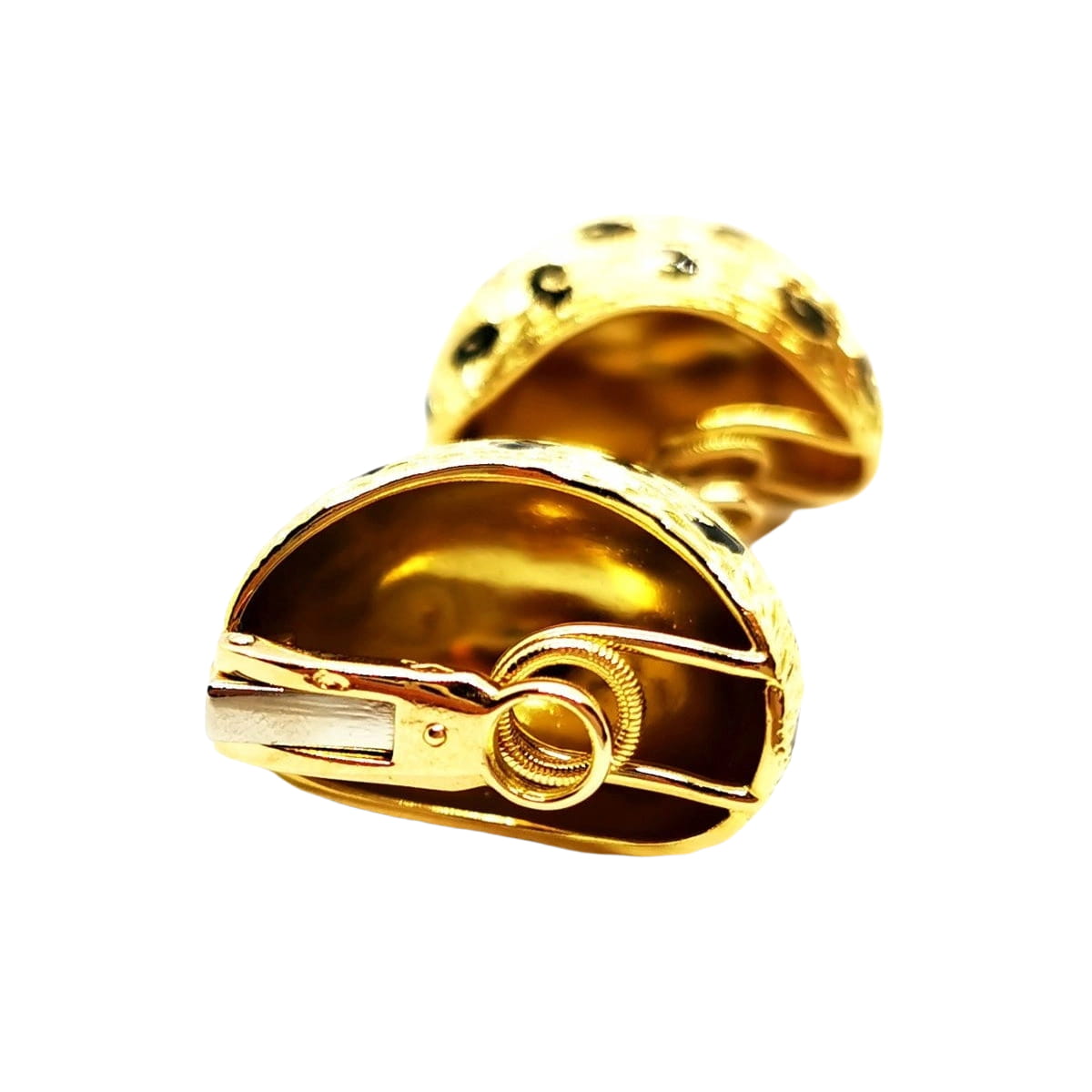 Boucles d'oreilles Clips FRED "Léopard", en or jaune et émail - Castafiore